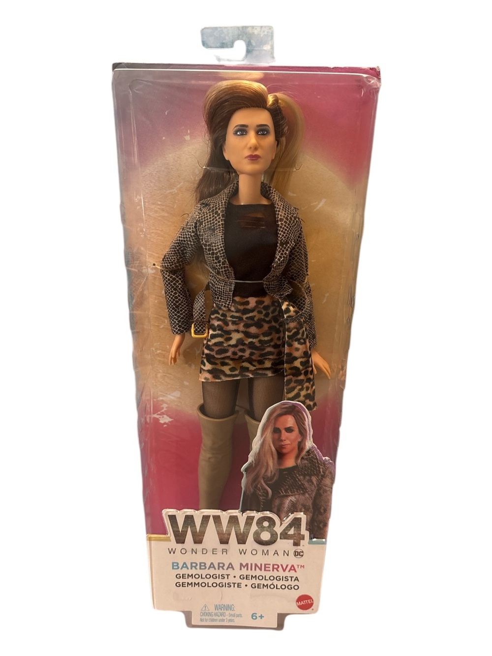 Mattel WW84 Barbara Minerva Doll Brown Tan Leopard Print
